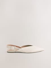 Osso - Forever Comfort® Leather Point Toe Buckle Slingback Shoes - Imagem 7 de 9