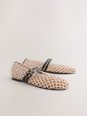 Natural Forever Comfort® Round Toe Weave Double Mary Jane Shoes - Image 7 of 10