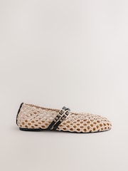 Natural Forever Comfort® Round Toe Weave Double Mary Jane Shoes - Image 8 of 10