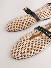 Natural Forever Comfort® Round Toe Weave Double Mary Jane Shoes - Image 9 of 10