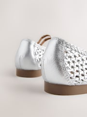 Silver Forever Comfort® Leather Square Toe Weave Double Mary Jane Shoes - Image 9 of 9