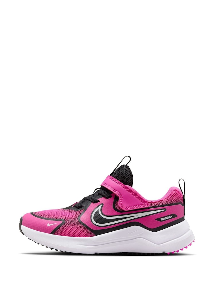 Nike Fuschia Pink/Black Junior Cosmic Running Trainers - Image 4 of 11