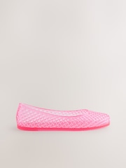 Pink Round Toe Jelly Ballerinas - Image 7 of 10