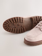 Blush Pink Standard Fit Forever Comfort® Leather Chunky Lace-Up Boat Shoes - Image 9 of 9