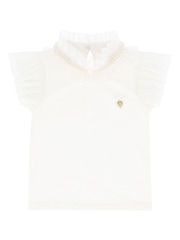 Angels Face Pearlee Pleated and Pearl Collar Snowdrop Christmas White Top - صورة 2 من 2