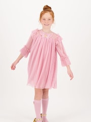 Angels Face Pink Chrissie Tulle Butterfly Dress - Image 1 of 5