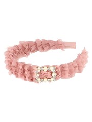 Angels Face Pink Ruffle Aliceband - Image 2 of 2