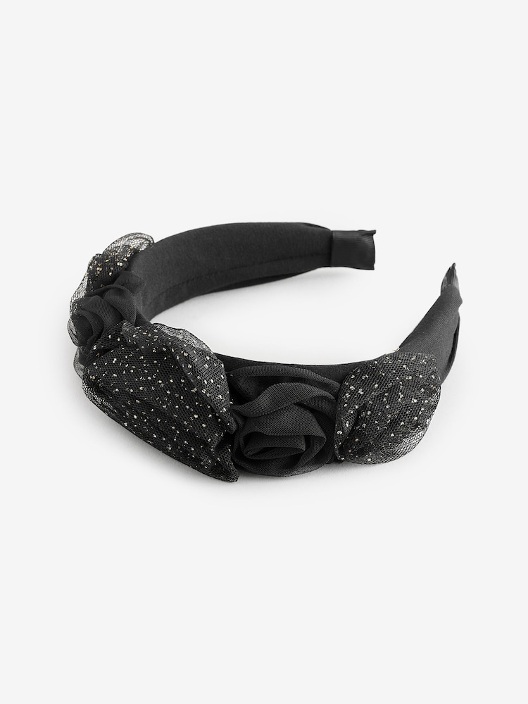 Angels Face Rosie Tulle Sparkle Black Aliceband - Image 1 of 2