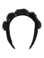 Angels Face Rosie Tulle Sparkle Black Aliceband - Image 2 of 2