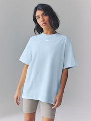 Nike Light Blue Tint Oversized Mini Swoosh Sportswear T-Shirt - Image 1 of 1