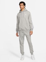Nike Dark Grey Heather Club Fleece Hooded Tracksuit - Image 1 of 9