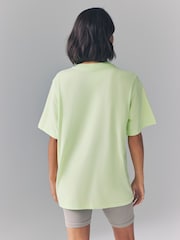 Nike Lime Green Oversized Mini Swoosh Sportswear T-Shirt - Image 2 of 4
