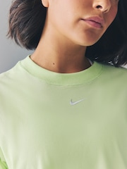 Nike Lime Green Oversized Mini Swoosh Sportswear T-Shirt - Image 3 of 4