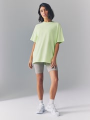 Nike Lime Green Oversized Mini Swoosh Sportswear T-Shirt - Image 4 of 4