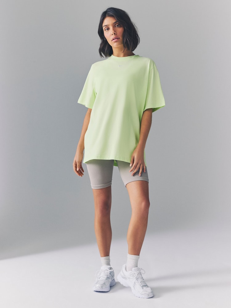 Nike Lime Green Oversized Mini Swoosh Sportswear T-Shirt - Image 4 of 4