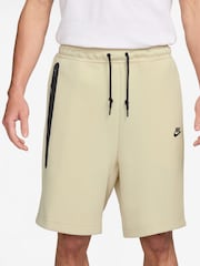 Nike Light Khaki Tech Fleece Shorts - Image 1 of 4