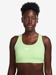 Nike Lime Green Medium Swoosh Support Padded Sports Bra - Image 1 of 3