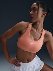 Nike Apricot Orange Medium Swoosh Support Padded Sports Bra - Image 7 of 7