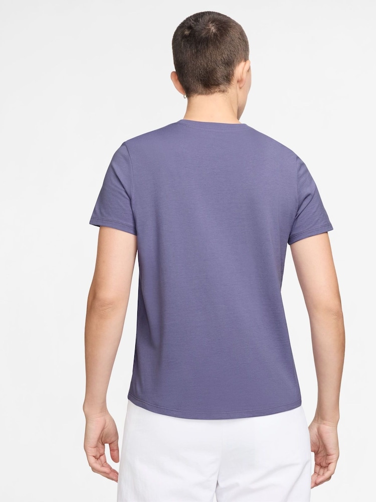 Nike Amethyst Purple Sportswear Club Essentials T-Shirt - Image 2 of 8 Nike Amethyst Purple Sportswear Club Essentials T-Shirt - Image 2 of 8