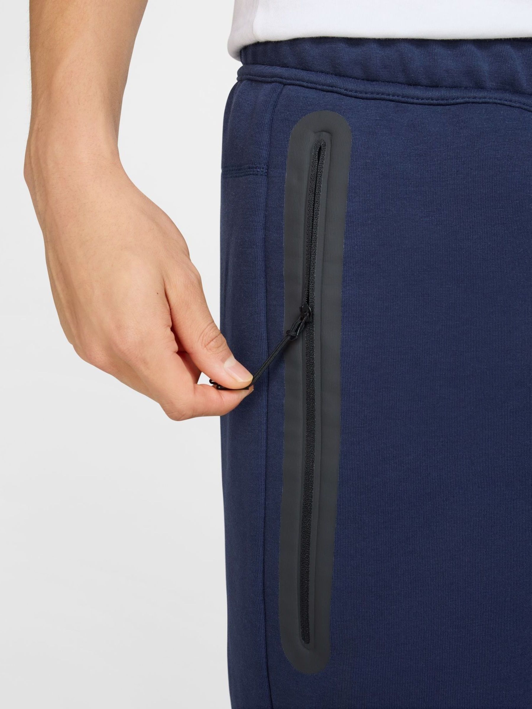 navy blue nike fleece shorts