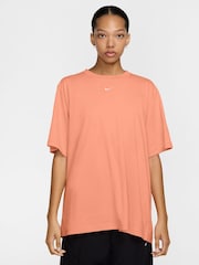 Nike Apricot Orange Oversized Mini Swoosh Sportswear T-Shirt - Image 1 of 3