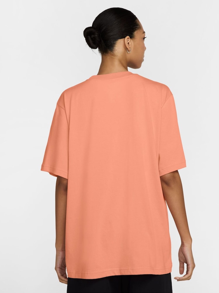 Nike Apricot Orange Oversized Mini Swoosh Sportswear T-Shirt - Image 2 of 3