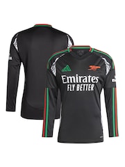 adidas Black Arsenal Away Long Sleeve Shirt 2024-25 - Image 1 of 3