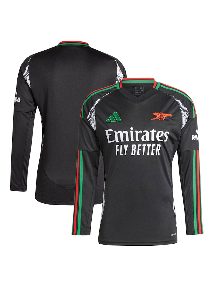 adidas Black Arsenal Away Long Sleeve Shirt 2024-25 - Image 1 of 3
