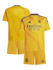 adidas Yellow Youth Real Madrid Away Kit Top and Short Set 2024-25 - Image 1 of 3