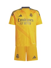 adidas Yellow Youth Real Madrid Away Kit Top and Short Set 2024-25 - Image 2 of 3