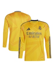 adidas Yellow Real Madrid Away Long Sleeve Football Shirts 2024-25 - Image 1 of 3
