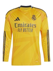 adidas Yellow Real Madrid Away Long Sleeve Football Shirts 2024-25 - Image 2 of 3