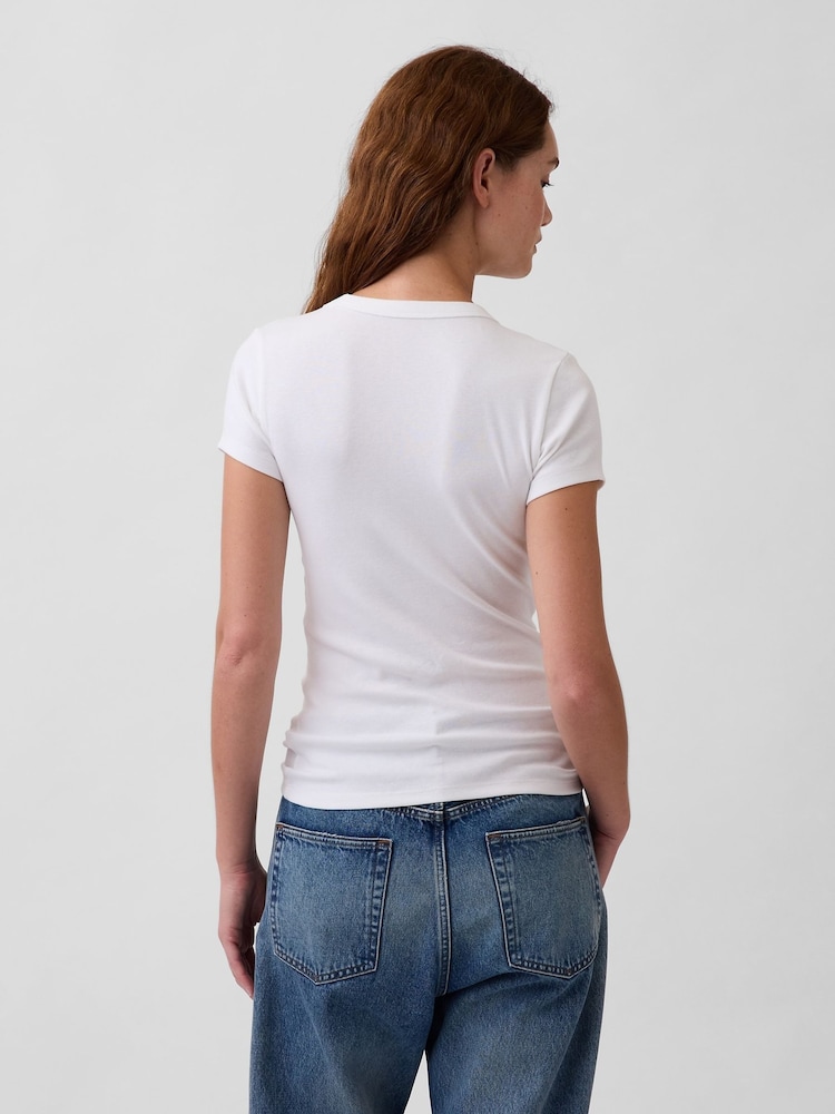Weiß - Gap Modern V-Neck Short T-Shirt - Bild 2 von 4