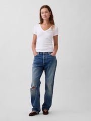 Weiß - Gap Modern V-Neck Short T-Shirt - Bild 3 von 4