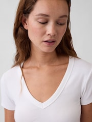Weiß - Gap Modern V-Neck Short T-Shirt - Bild 4 von 4