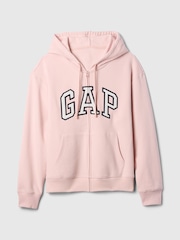 Blush Rose - Sweat à capuche Gap décontracté zippé à logo - Image 5 de 5
