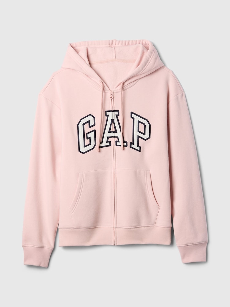 Blush Rose - Sweat à capuche Gap décontracté zippé à logo - Image 5 de 5