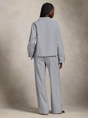 DKNY Blue Ralph Lauren Shirting Stripes Core Pyjamas Set - صورة 2 من 5