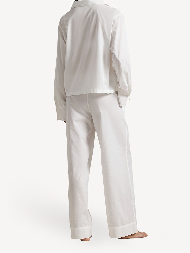 Lauren Ralph Lauren Shirting Stripes Core 100% Cotton White Pyjamas Set - Image 2 of 3