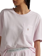 Lauren Ralph Lauren Pink Knit Oxford 100% Cotton Shorty Set - Image 3 of 4