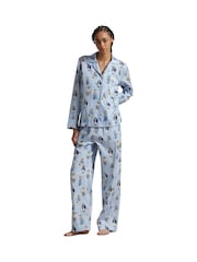 Lauren Ralph Lauren Stripe Ralph Lauren Iconic Bear Madison 100% Cotton Pyjamas Set - صورة 1 من 5