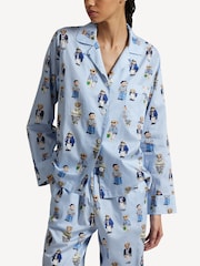 Lauren Ralph Lauren Stripe Ralph Lauren Iconic Bear Madison 100% Cotton Pyjamas Set - صورة 3 من 5