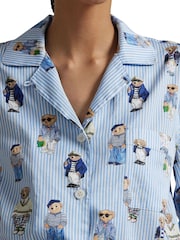 Lauren Ralph Lauren Stripe Ralph Lauren Iconic Bear Madison 100% Cotton Pyjamas Set - صورة 4 من 5