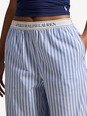 Lauren Ralph Lauren Blue Shirting Stripes 100% Cotton Sleep Trousers - Image 4 of 5