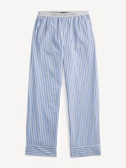 Lauren Ralph Lauren Blue Shirting Stripes 100% Cotton Sleep Trousers - Image 5 of 5