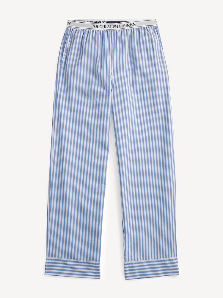 Lauren Ralph Lauren Blue Shirting Stripes 100% Cotton Sleep Trousers - Image 5 of 5