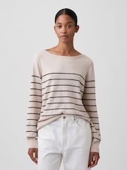 Raya beige - Gap Relaxed Jersey Boatneck Jumper - Imagen 1 de 5
