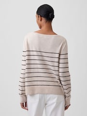 Raya beige - Gap Relaxed Jersey Boatneck Jumper - Imagen 2 de 5