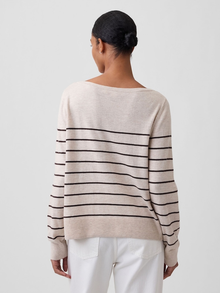 Raya beige - Gap Relaxed Jersey Boatneck Jumper - Imagen 2 de 5 Raya beige - Gap Relaxed Jersey Boatneck Jumper - Imagen 2 de 5