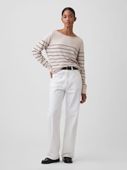 Raya beige - Gap Relaxed Jersey Boatneck Jumper - Imagen 3 de 5